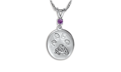 Custom Print Charm with Single Stone Bail - Nose/Paw