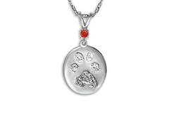 Custom Print Charm with Single Stone Bail - Nose/Paw