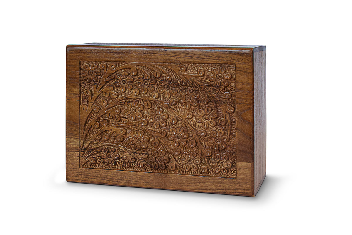 Carved Wood Urn
