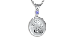 Custom Print Charm with Single Stone Bail - Nose/Paw