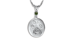 Custom Print Charm with Single Stone Bail - Nose/Paw