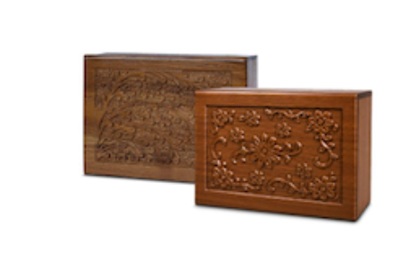 Carved Wood Urn