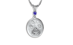 Custom Print Charm with Single Stone Bail - Nose/Paw