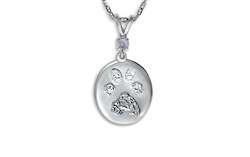Custom Print Charm with Single Stone Bail - Nose/Paw