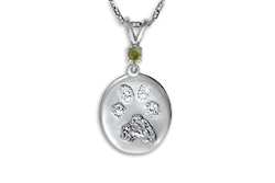 Custom Print Charm with Single Stone Bail - Nose/Paw