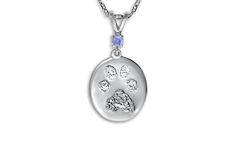 Custom Print Charm with Single Stone Bail - Nose/Paw