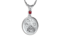 Custom Print Charm with Single Stone Bail - Nose/Paw