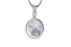 Custom Print Charm with Single Stone Bail - Nose/Paw