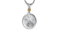 Custom Print Charm with Single Stone Bail - Nose/Paw