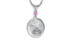Custom Print Charm with Single Stone Bail - Nose/Paw